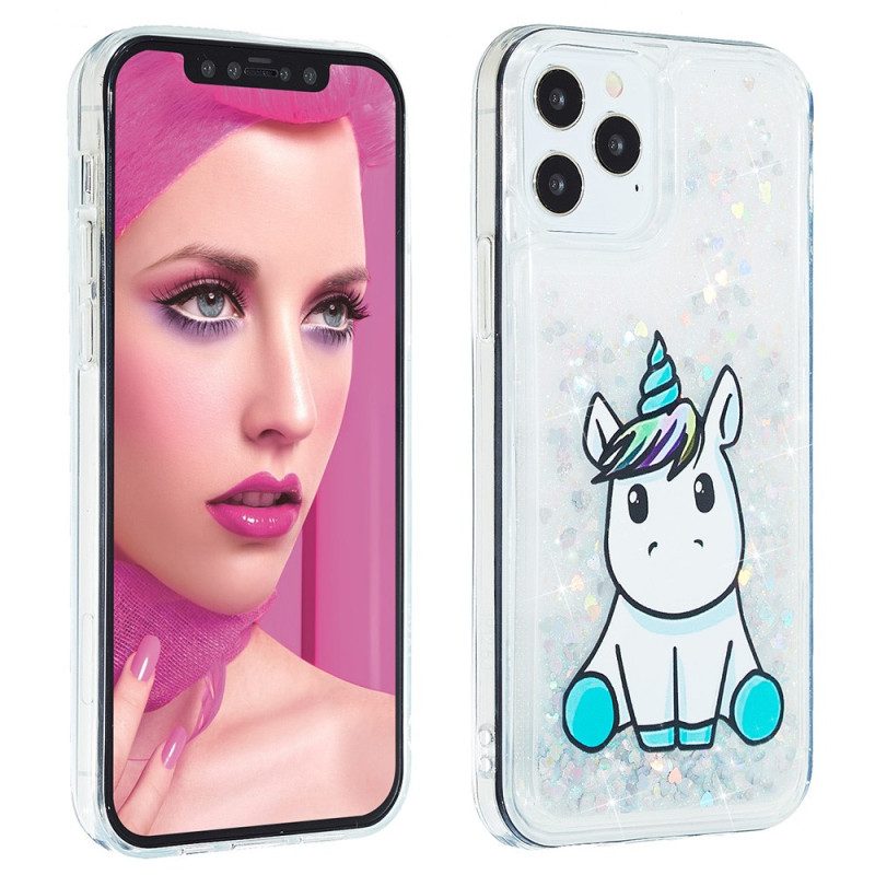 Cover iPhone 15 Pro Max Unicorno Glitterato