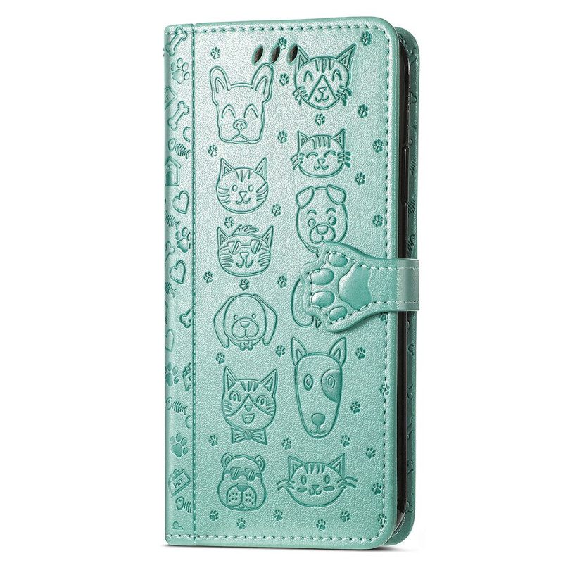 Custodia in pelle iPhone 15 Pro Max Animali Animati