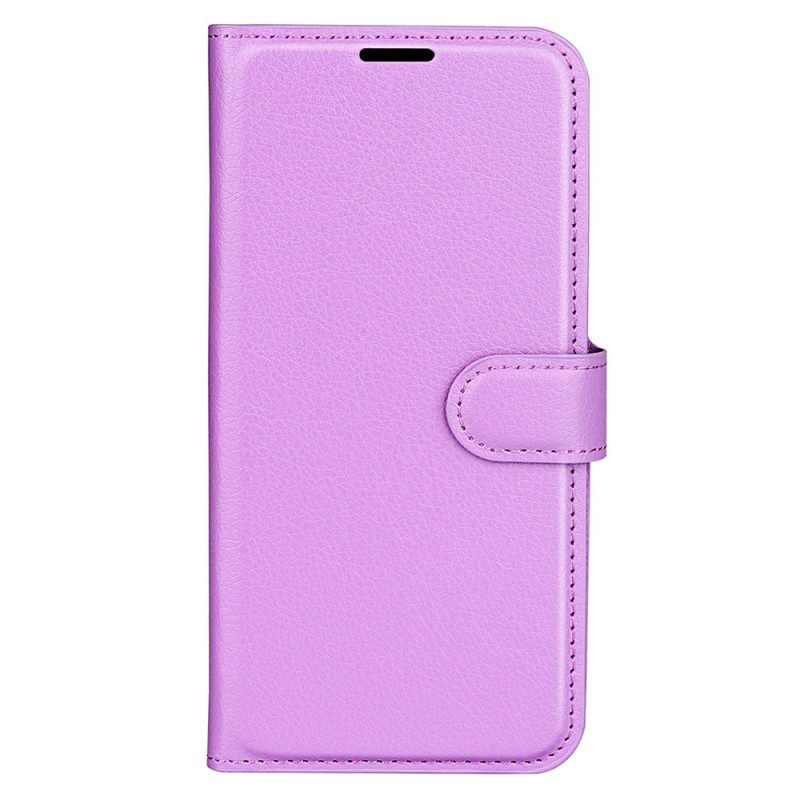 Custodia in pelle iPhone 15 Pro Max Classica Ecopelle Litchi