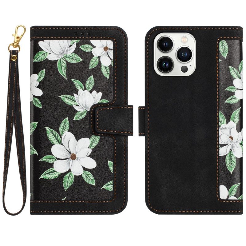 Custodia in pelle iPhone 15 Pro Max Fiori Di Lusso