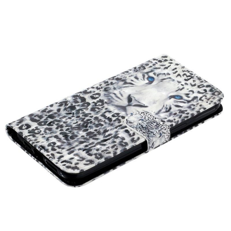 Custodia in pelle iPhone 15 Pro Max Leopardo 3d Con Cinturino