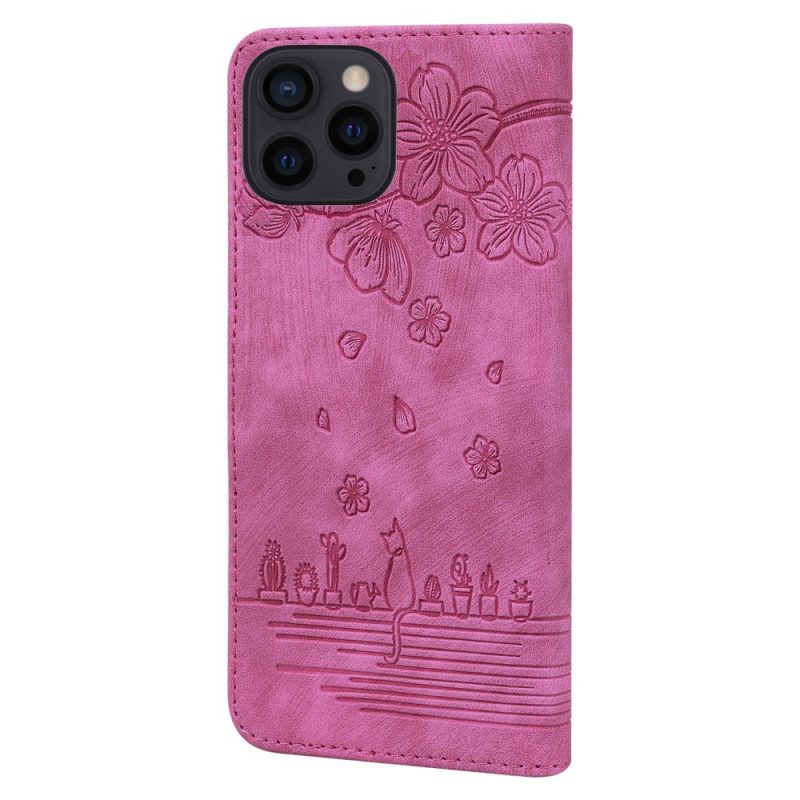 Custodia in pelle iPhone 15 Pro Max Perizoma Gatto Sogno Ad Occhi Aperti