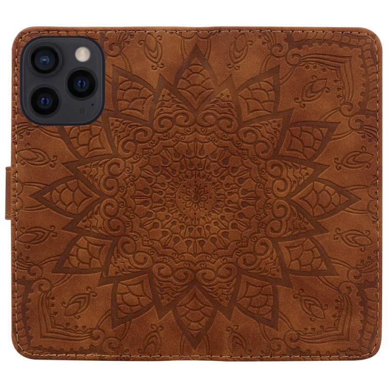 Custodia in pelle iPhone 15 Pro Max Stampa Mandala