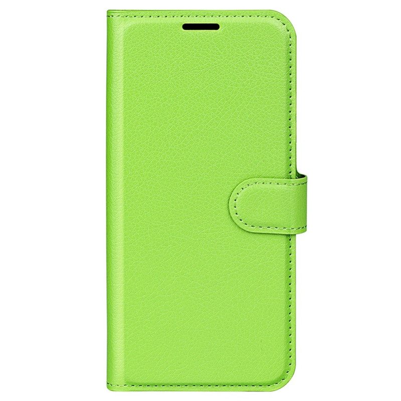 Folio Cover Poco M5 Classico Effetto Pelle Litchi