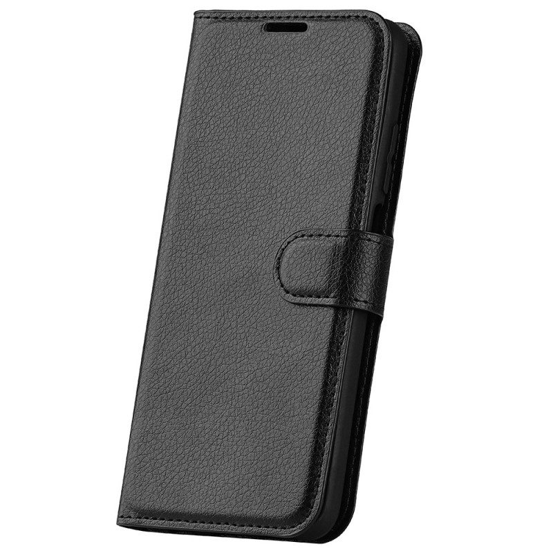 Folio Cover Poco M5 Classico Effetto Pelle Litchi