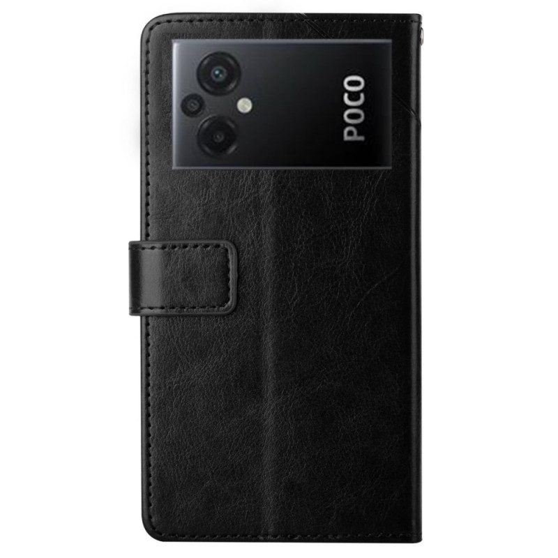 Folio Cover Poco M5 Design Con Cinturino A Y