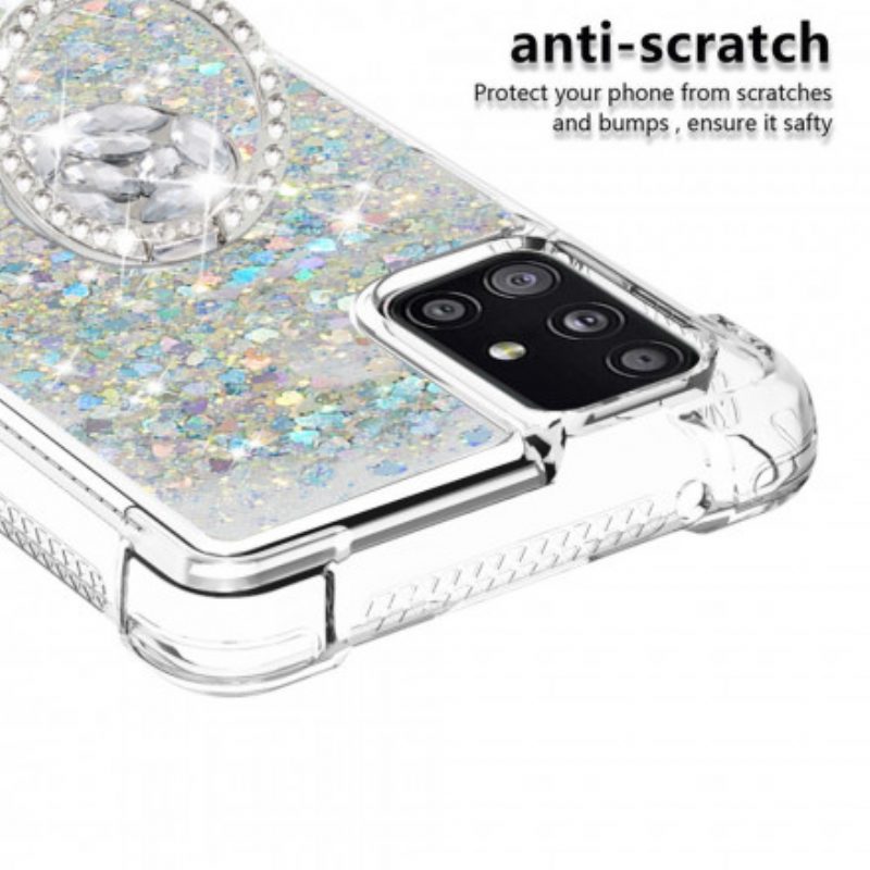 Cover Samsung Galaxy A51 5G Paillettes Con Supporto Ad Anello