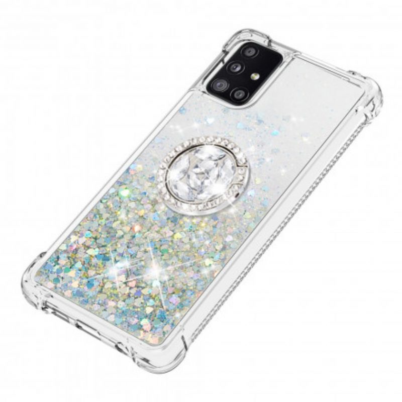 Cover Samsung Galaxy A51 5G Paillettes Con Supporto Ad Anello