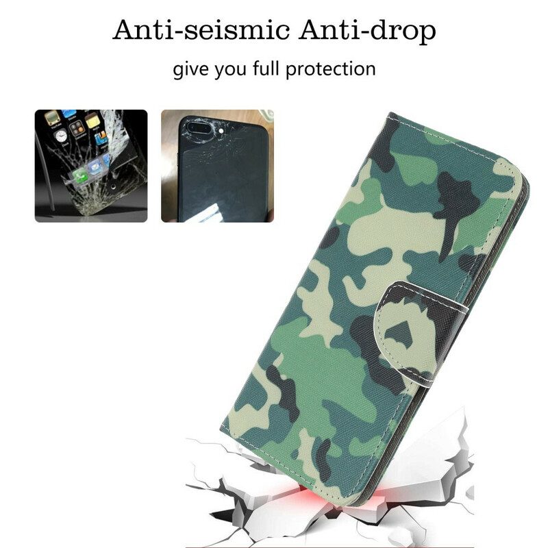 Custodia in pelle Samsung Galaxy A51 5G Camuffamento Militare