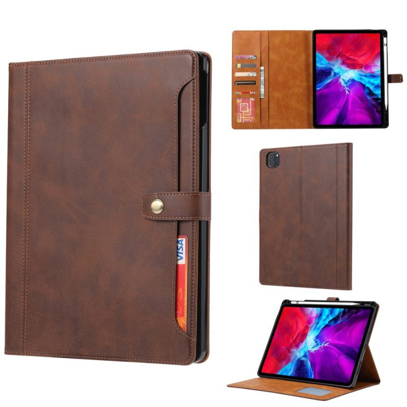 Custodia in pelle iPad Pro 12.9" (2020) Stile Aziendale Con Cinturino