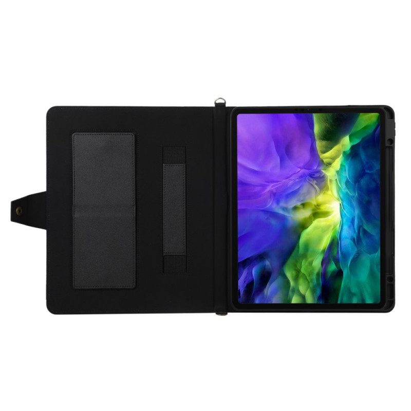 Folio Cover iPad Pro 12.9" (2020) Tracolla Rfid Effetto Pelle