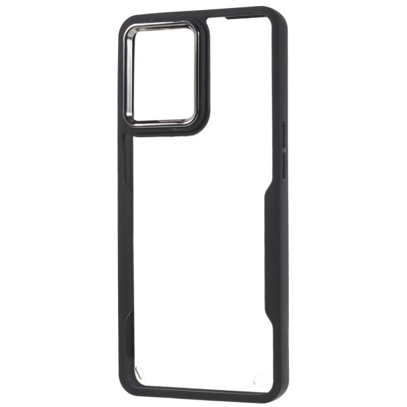 Cover Oppo Reno 7 Acrilico Trasparente E Contorno Colorato