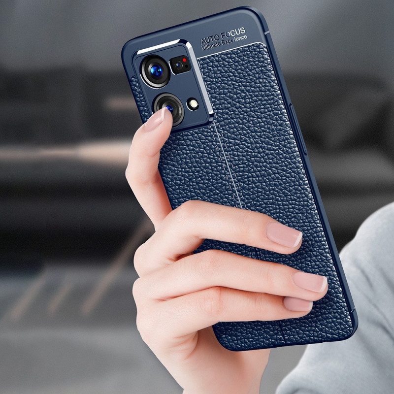 Cover Oppo Reno 7 Effetto Pelle Litchi