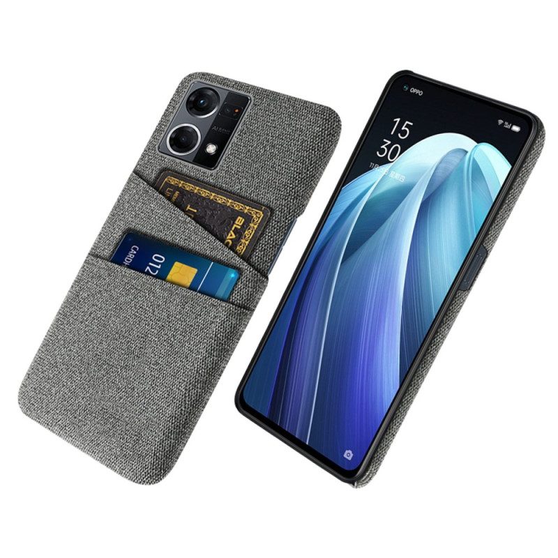 Cover Oppo Reno 7 Portacarte In Tessuto