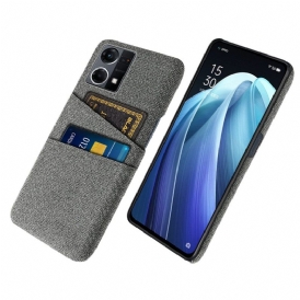 Cover Oppo Reno 7 Portacarte In Tessuto