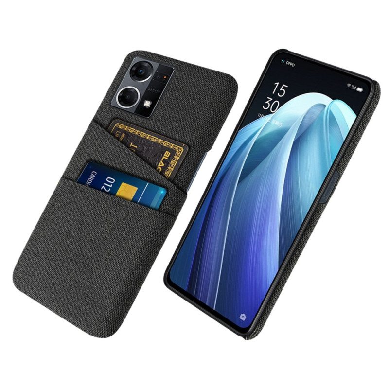 Cover Oppo Reno 7 Portacarte In Tessuto