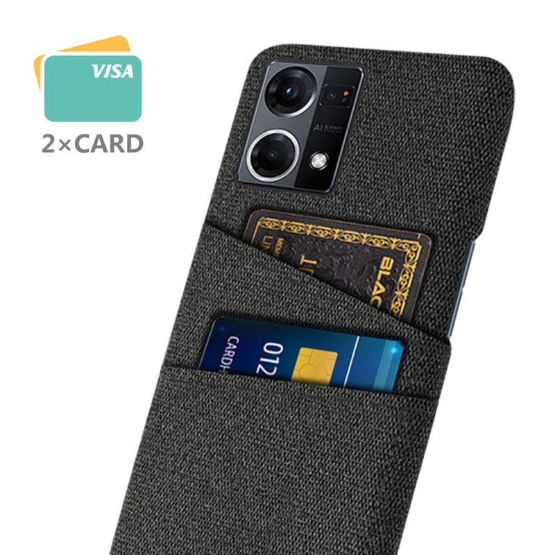 Cover Oppo Reno 7 Portacarte In Tessuto