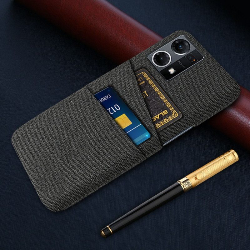 Cover Oppo Reno 7 Portacarte In Tessuto