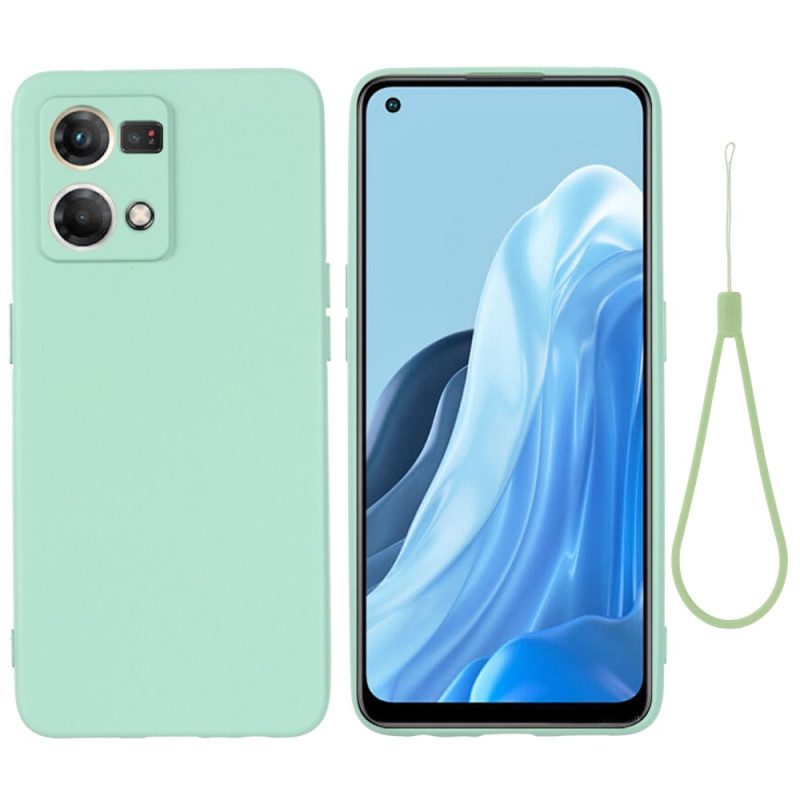 Cover Oppo Reno 7 Silicone Liquido Con Cordino