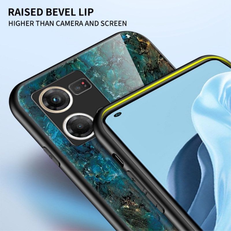 Cover Oppo Reno 7 Vetro Temperato In Marmo