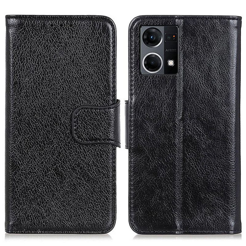 Custodia in pelle Oppo Reno 7 Pelle Crosta Nappa