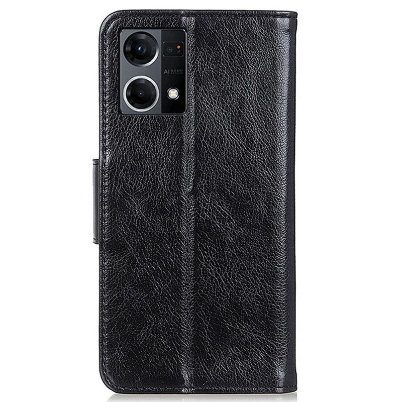 Custodia in pelle Oppo Reno 7 Pelle Crosta Nappa