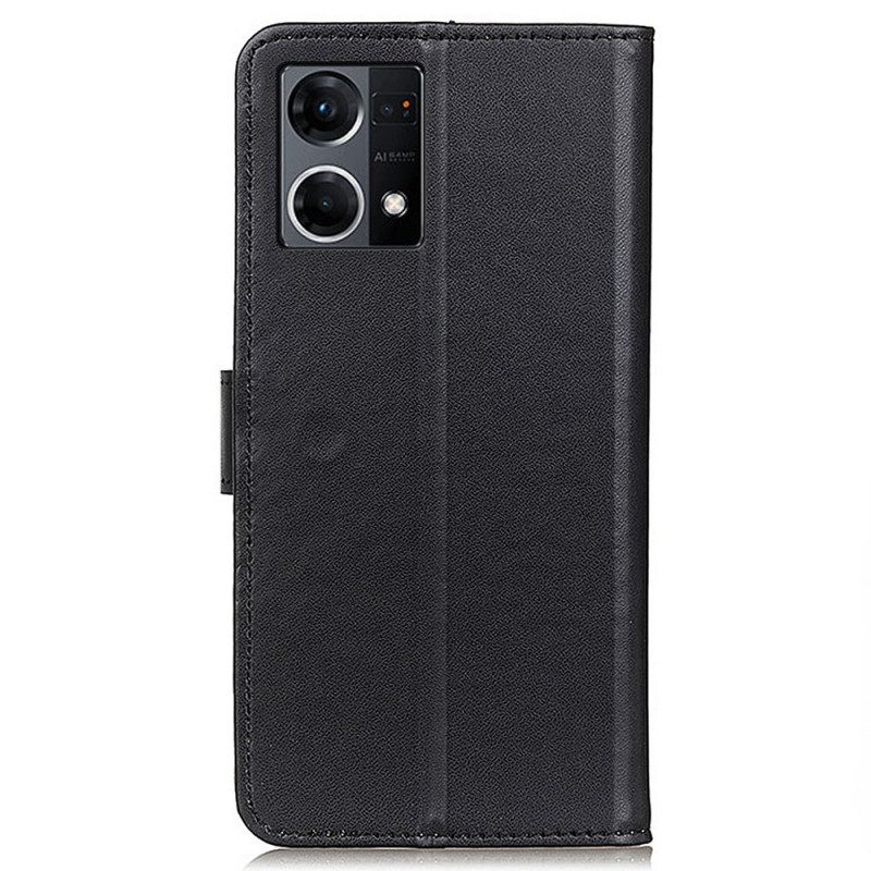 Custodia in pelle Oppo Reno 7 Ecopelle Tinta Unita