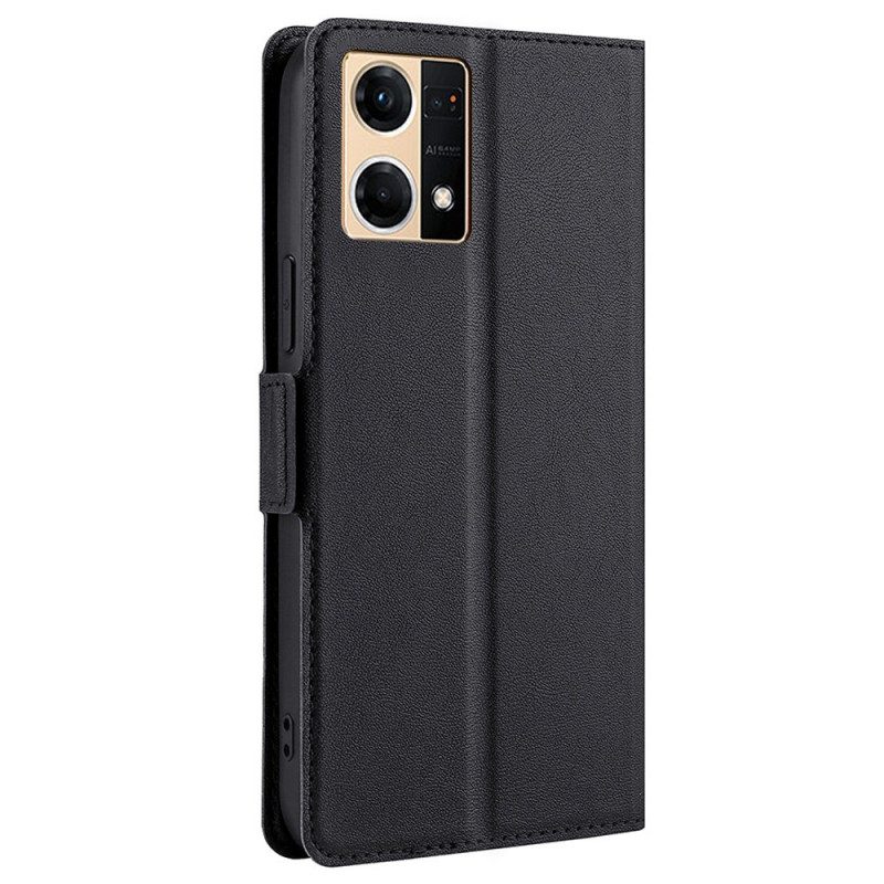 Custodia in pelle Oppo Reno 7 Finezza Doppia Chiusura