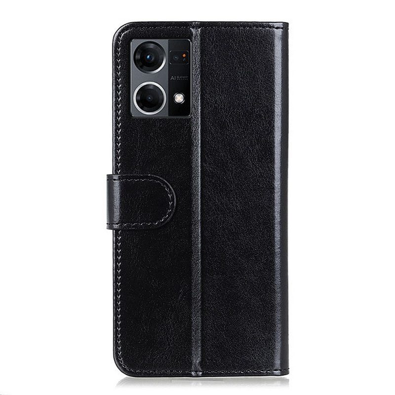 Custodia in pelle Oppo Reno 7 Finezza In Ecopelle