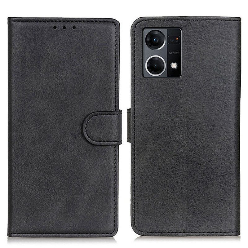 Custodia in pelle Oppo Reno 7 Stile In Pelle Opaca