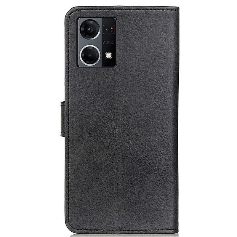 Custodia in pelle Oppo Reno 7 Stile In Pelle Opaca