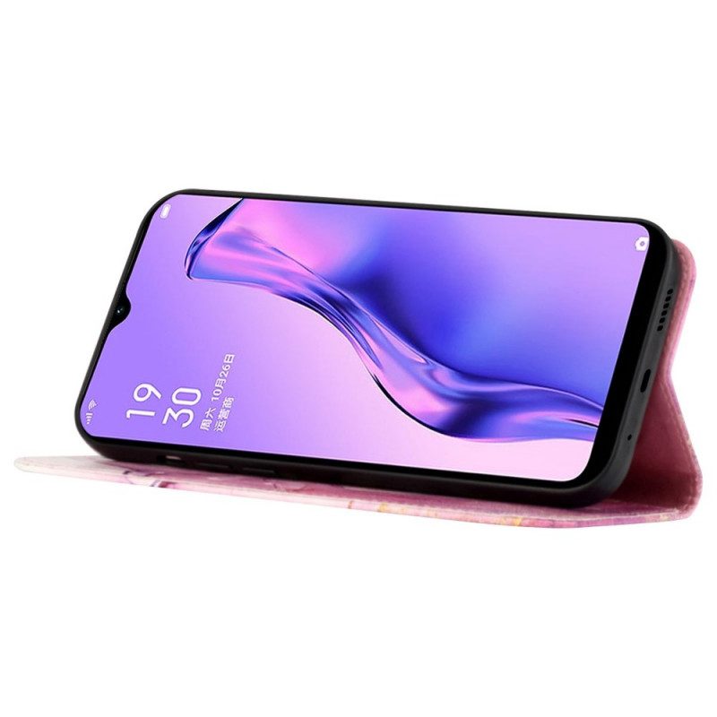 Custodia in pelle Oppo Reno 7 Striscia Di Marmo