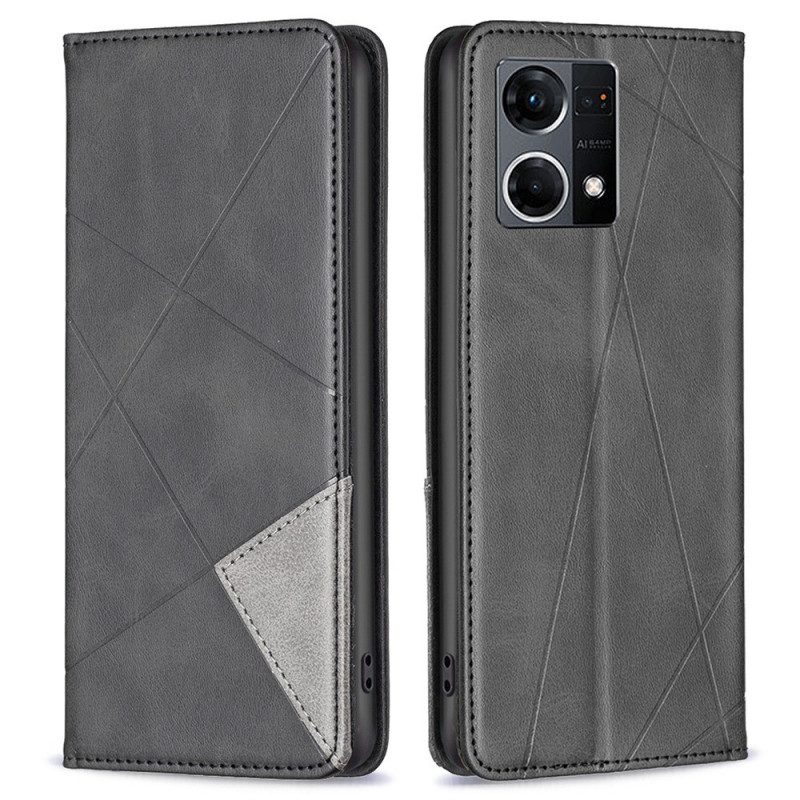 Folio Cover Oppo Reno 7 Custodia in pelle Diamanti