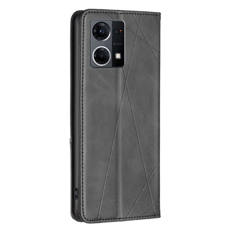 Folio Cover Oppo Reno 7 Custodia in pelle Diamanti