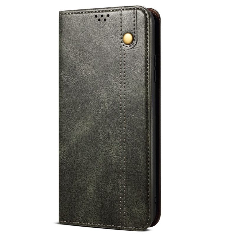 Folio Cover Oppo Reno 7 Custodia in pelle Ecopelle Cerata