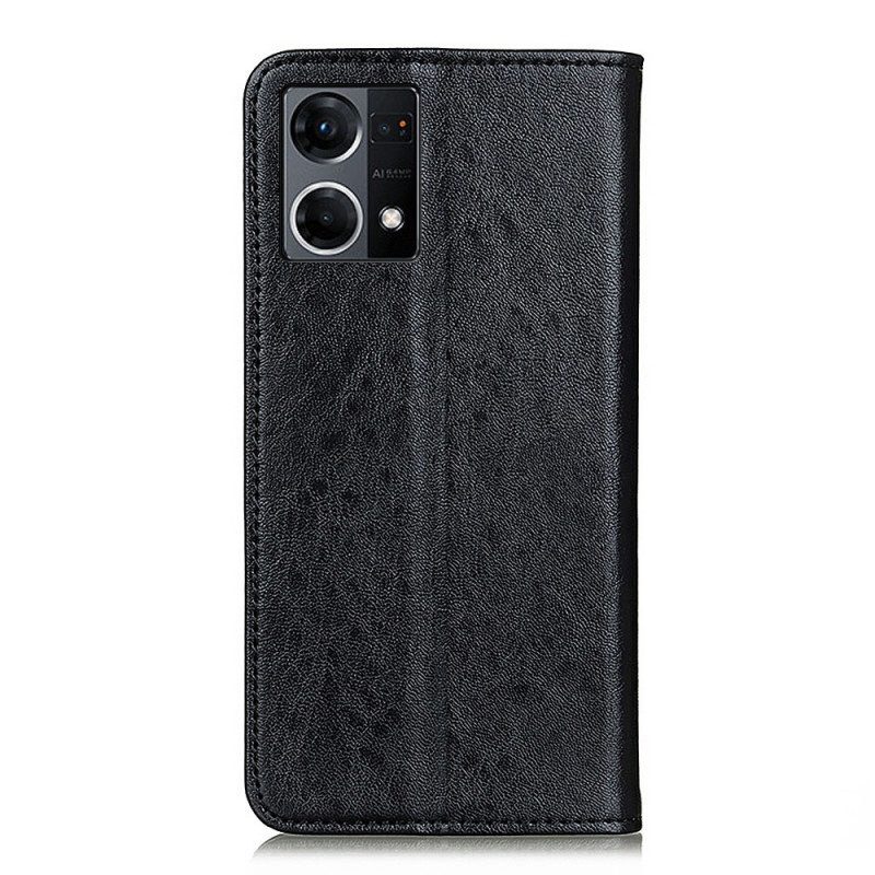 Folio Cover Oppo Reno 7 Custodia in pelle Ecopelle Testurizzata