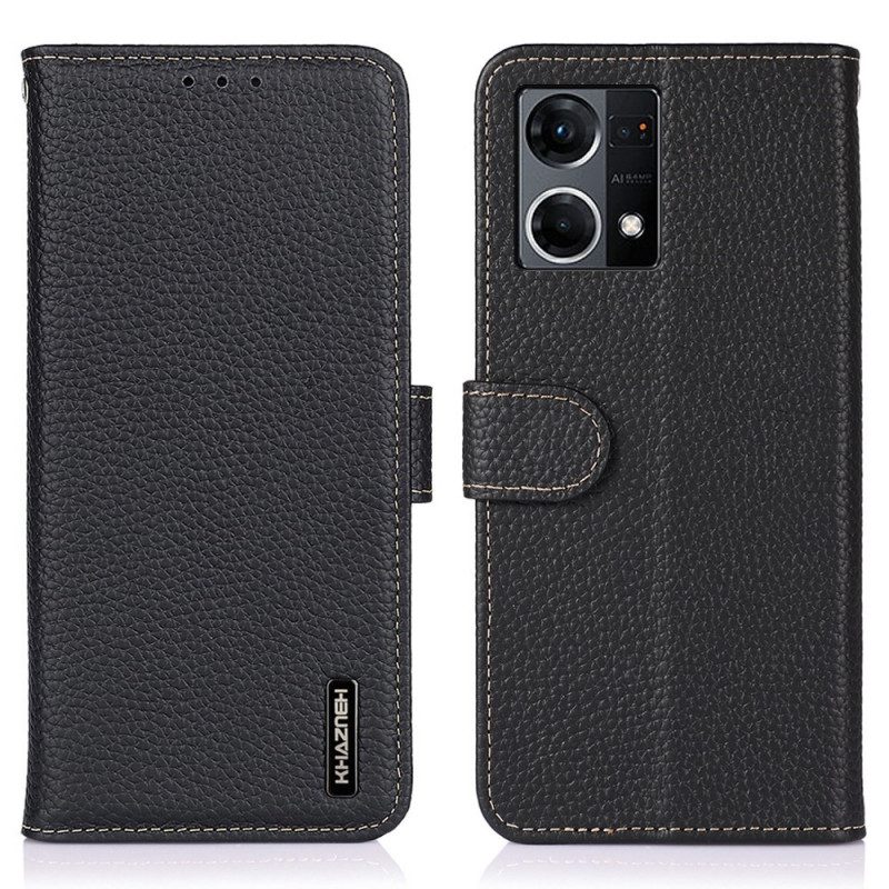 Folio Cover Oppo Reno 7 Khazneh Pelle Di Litchi