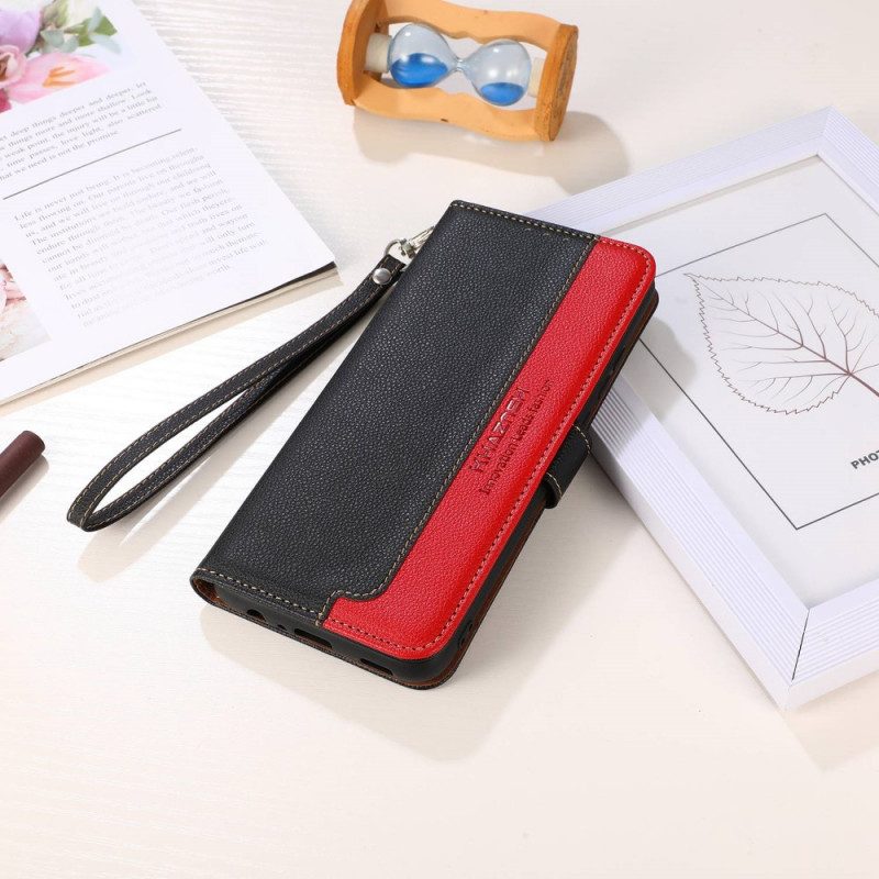 Folio Cover Oppo Reno 7 Lychee Style Rfid Khazneh