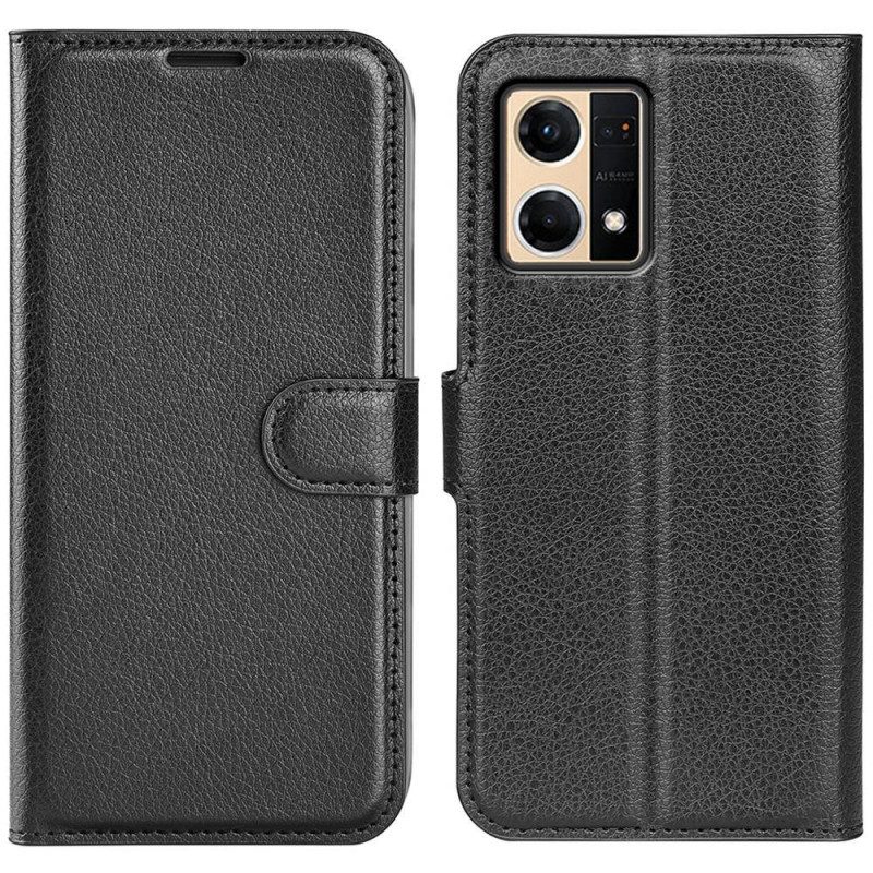 Folio Cover Oppo Reno 7 Stile Classico In Pelle