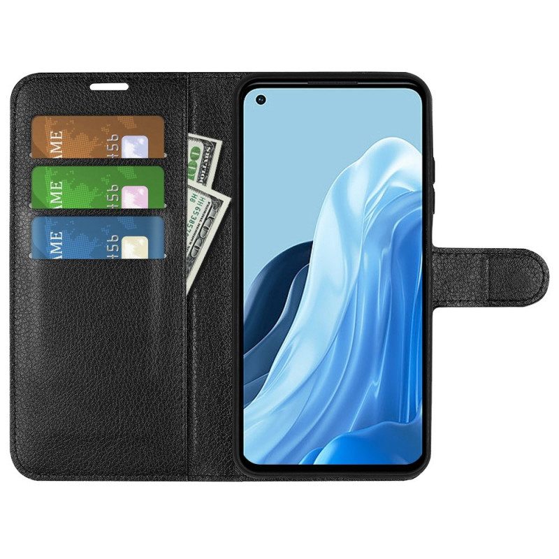 Folio Cover Oppo Reno 7 Stile Classico In Pelle