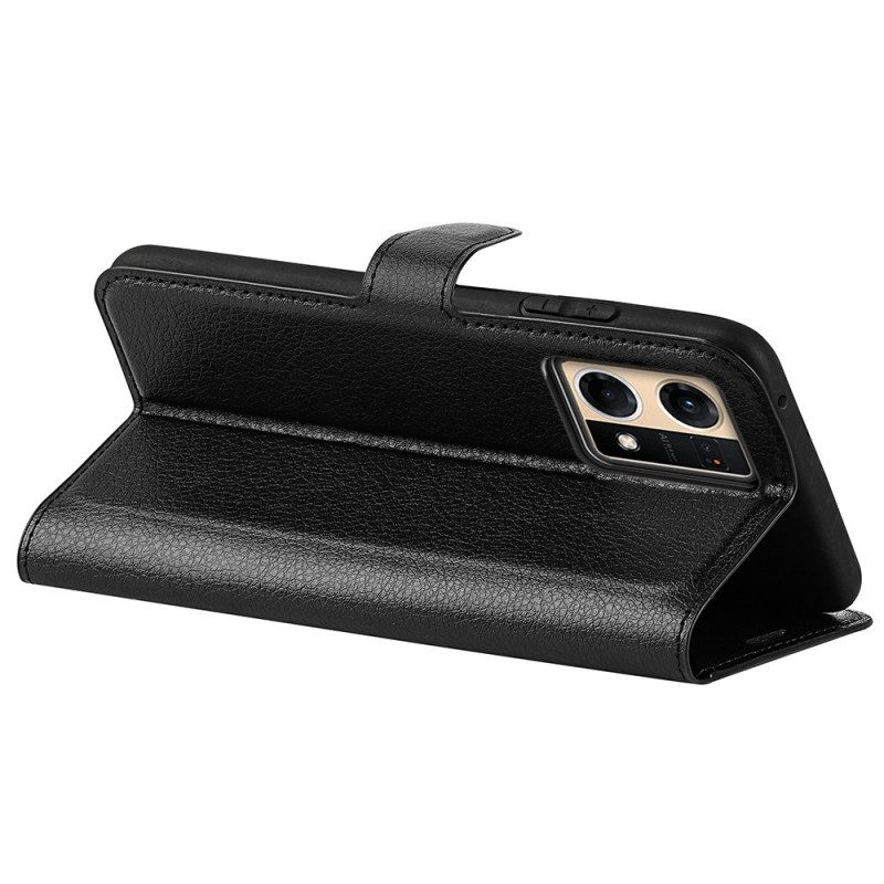 Folio Cover Oppo Reno 7 Stile Classico In Pelle