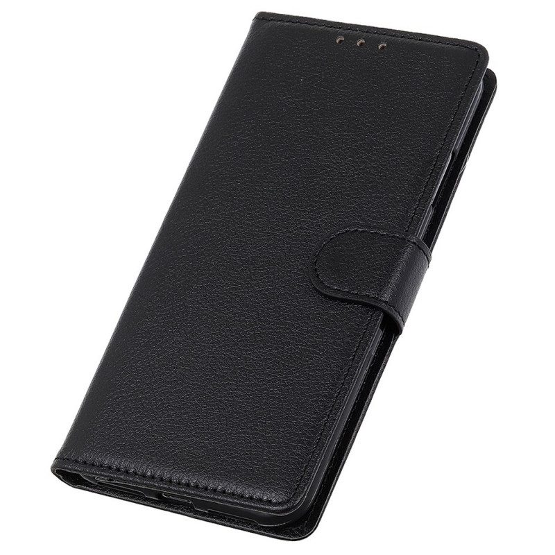 Folio Cover Oppo Reno 7 Stile Tradizionale In Pelle Litchi