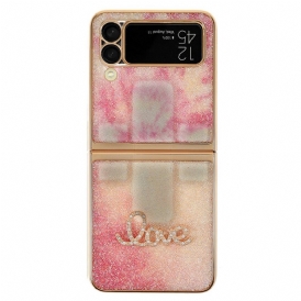 Folio Cover Samsung Galaxy Z Flip 3 5G Custodia in pelle Amore