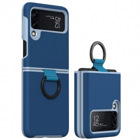 Folio Cover Samsung Galaxy Z Flip 3 5G Custodia in pelle Design Di Supporto Dell'anello Gkk