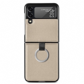 Folio Cover Samsung Galaxy Z Flip 3 5G Custodia in pelle Effetto Pelle Con Anello