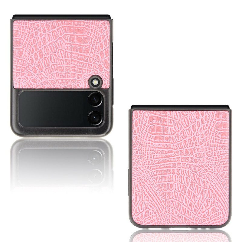 Folio Cover Samsung Galaxy Z Flip 3 5G Custodia in pelle Effetto Pelle Di Coccodrillo