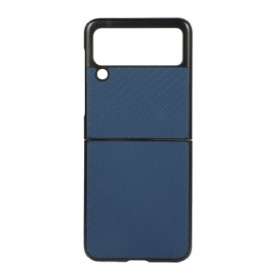 Folio Cover Samsung Galaxy Z Flip 3 5G Custodia in pelle Fibra Di Carbonio