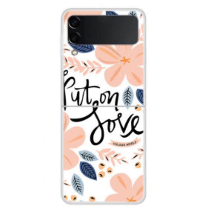 Folio Cover Samsung Galaxy Z Flip 3 5G Custodia in pelle Indossa Amore