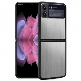 Folio Cover Samsung Galaxy Z Flip 3 5G Custodia in pelle Inossidabile Spazzolato