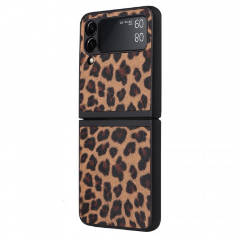 Folio Cover Samsung Galaxy Z Flip 3 5G Custodia in pelle Leopardo